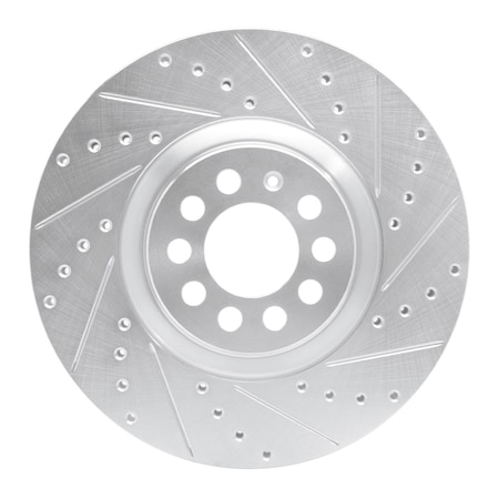 Dynamic Friction Co DFC Brake Rotor - Drilled and Slotted - Silver 631-74021R