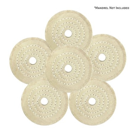 Renegade Products Usa Mini Buffing Wheels, 1/2" Arbor Hole, UBM Mini Buff Pack, 20-Ply, 1/4" Thick, 3 Inch, 6PK FCV3X20P60UBM-1/2AH-6PK