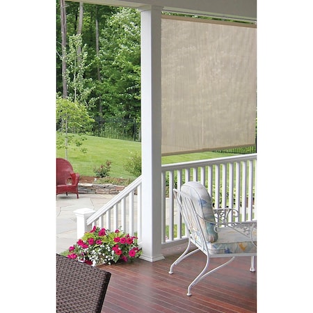 Home Impressions 72'' x 72'' Ivory Fabric Indoor/Outdoor Cordless Roller Shade 603466