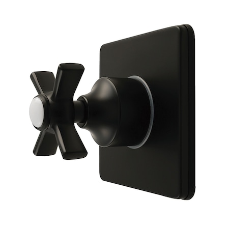 Kingston Brass Single-Handle Six-Way Diverter Valve with Square Trim Kit, Matte Black KS4040ZX