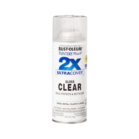 Rust-Oleum Spray Paint, Clear, Solvent, 12 Oz 334029