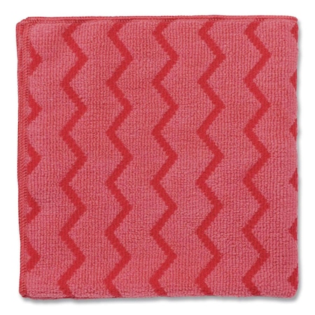 Rubbermaid Commercial HYGEN Microfiber Cleaning Cloths, 16 x 16, Red, PK12 FGQ62000RD00