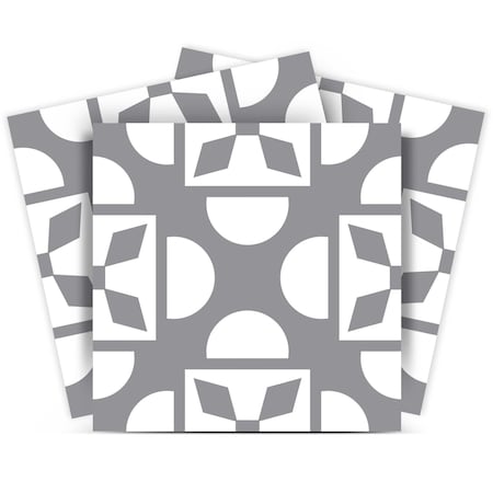 Homeroots 12" X 12" Light Gray and White Coli Peel and Stick Tiles 555916