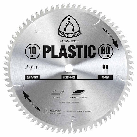 Klingspor 10" 80-Tooth Plastic Saw Blade KSB10-802