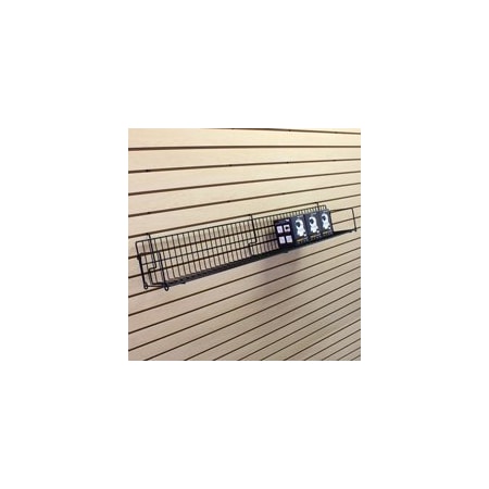 Specialty Store Services Slatwall Shelf 6 In. Wide X 48 In. Long, Black 6 In Deep Wire Grid Shelves 3611BK