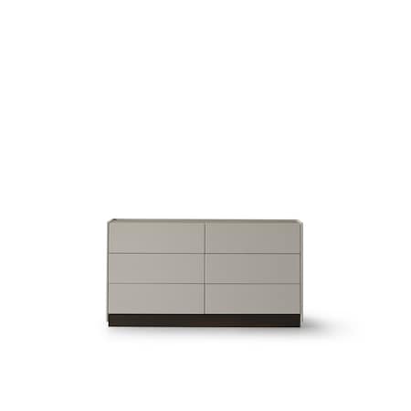 Homeroots 60" Gray Wood Six Drawer Double Dresser 714489