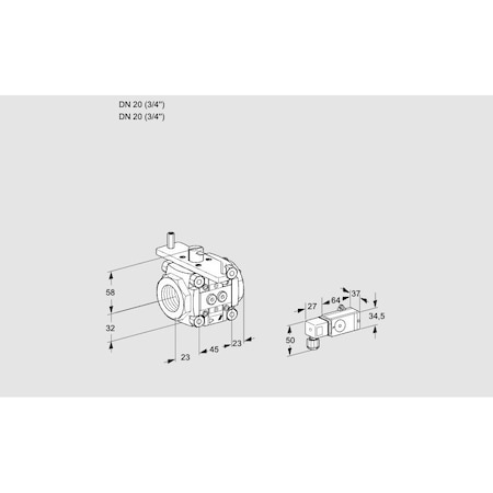 Honeywell Kromschroder Linear Flow Control Valve - VFC120/20R05-15-3PP, 1", DN10-25, Gas/Air KS88303400