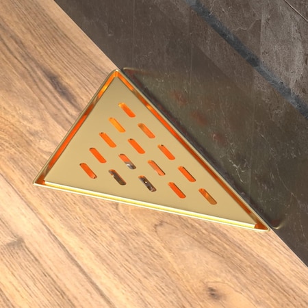 Hydroware Triangle Shower Drain, C06 Brushed Gold, 8 Inches HYD-0028