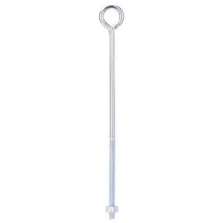 Eye Bolt,6.5 mm Thread,Machine Thread,3 in L Thread,1 in Dia Eye,123 lb Working Load,Steel,Zinc