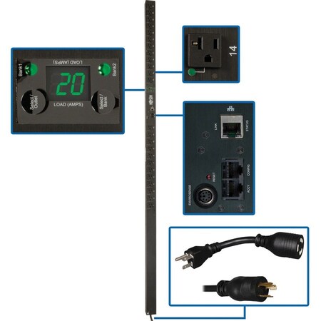 Tripp Lite PDU, Switched, 5-15R, 5-20P, L5-20P, 10 ft. PDUMVR20NET