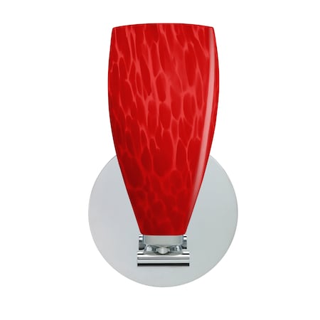 Besa Lighting Besa, Karli Wall Sconce, Red Cloud, Polished Nickel Finish, 1x5W LED 1SX-7198RC-LED-PN
