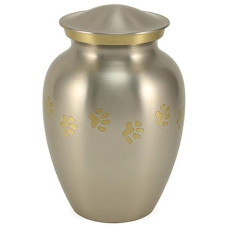 Jorgensen Laboratories Jorvet Small Pawprint Urn, Classic Pewter J0316PPPS