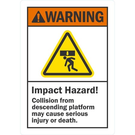 Lyle Impact Hazard!May Cause Injury, 5x7, Non-Reflective, White G-16908-ND_5x7