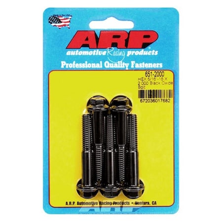 Arp 651-2000 0.31-18 x 2 in. 6 Point Bolt Kit - Set of 5, 5PK ARP651-2000