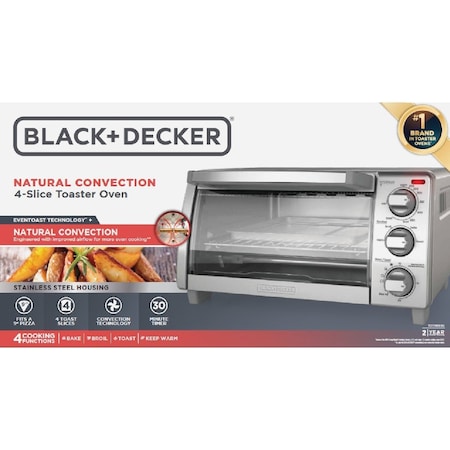 Black & Decker 4-Slice Natural Convection Toaster Oven TO1745SSG