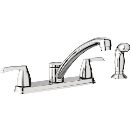Moen Moen Adler 87046 Kitchen Faucet, 2-Faucet Handle, 6-1/2 in H Spout, Stainless Steel, Chrome 87046/CA87681