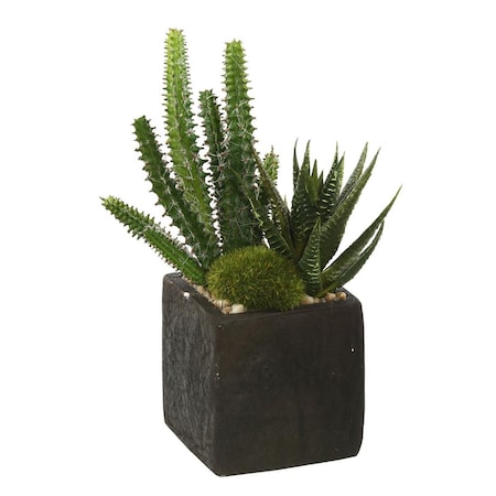 Vickerman 8 in. Artificial Green Succulent Arrangement  2 per Bag, 24PK FE172401-2