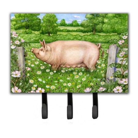 Carolines Treasures Pig in Dasies by Debbie Cook Leash or Key Holder CDCO0374TH68