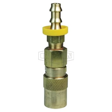 Dixon DQC CM Industrial Mold Interchange Valved Coupler, 3/8 in Nominal, Push-Loc Barb, Brass 3CMB3-B