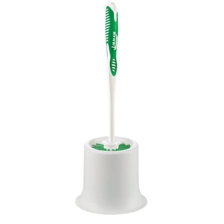 Libman Toilet Bowl Brush, 1 in L Trim, PET Bristle, Polypropylene Holder, White Holder 34