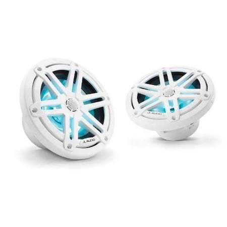 Jl Audio 6.5in Marine Speakers, Sport Grille, Gloss White, RGB LED Lights, 93515, 010-03064-00, 2PK 93515/010-03064-00