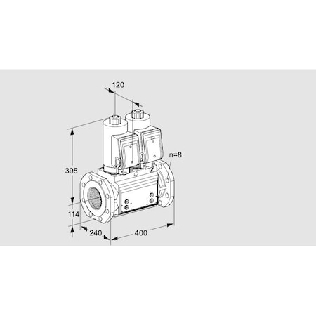 Honeywell Kromschroder VLV ASSY, DBL SOLND, 5FLG, GAS VCS9T125A05N KS88203295