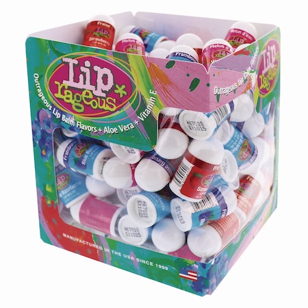 Lip Rageous Lip Balm with Aloe Vera and Vitamin E, Assorted, 0.1 oz Tube, 100PK 940FB