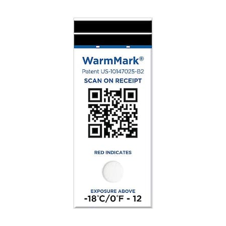 Warmmark Temperature Indicating Label, PK100 WM -18/0-SQ