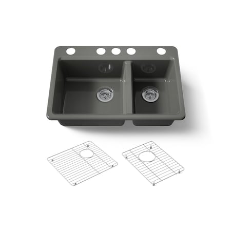 Kohler Riverby 33" undermount double-bowl kitchen sink 8669-5UA1-58