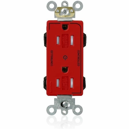 Leviton Straight Blade Receptacle, 5-15R, 15 A, 125V AC, Surface Mount, Self-Grounded MT162-2R