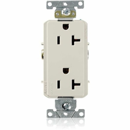 Leviton Commercial Grade Decora Receptacle, 20 Amp, 125 Volt 16342-T