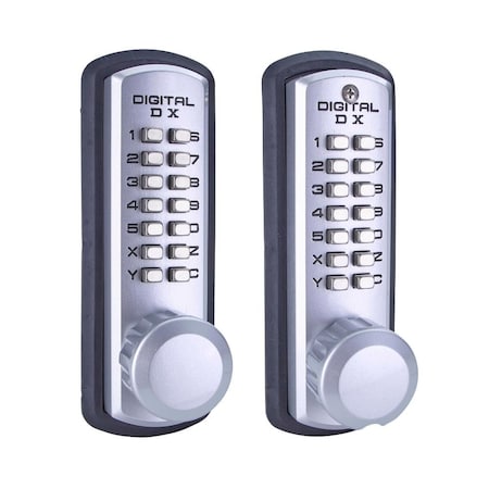 Lockey Mechanical Keyless Digital Deadbolt Lock with Double Combination Satin Chrome Marine Grade Finish 3210SCMGDC