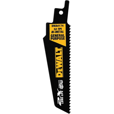 Dewalt 4" 10TPI 2X Recip Blade 5pk DWA4174
