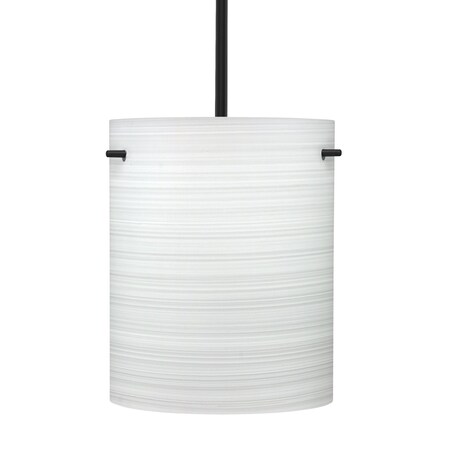 Besa Lighting Besa Tamburo 8 Stem Pendant, Chalk, Black Finish, 1x 11W LED 1TT-4006KR-LED-BK