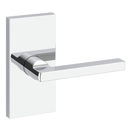 Baldwin Passage Square Lever and Contemporary 5in Rose with 6AL Latch and Dual Strike Bright Chrome Finish PSSQUCFR260