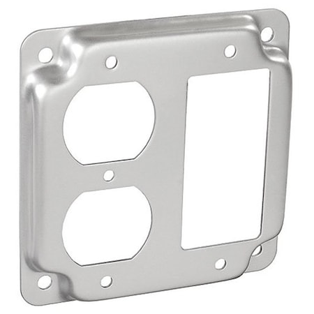 Southwire Box Cover, 4 in W, Square, 3-Gang, Steel, Silver, Galvanized G1951-UPC