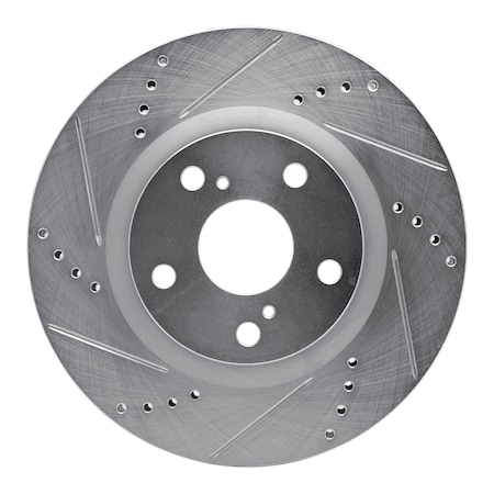 Dynamic Friction Co DFC Brake Rotor - Drilled and Slotted - Silver 631-40124L