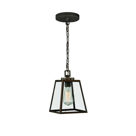 Vaxcel Grant Bronze Farmhouse Mini Pendant Ceiling Light Clear Glass P0050