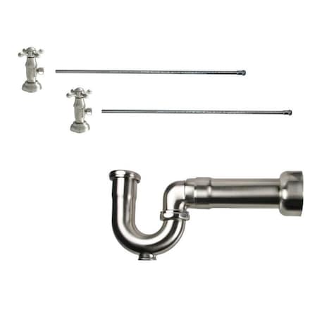 Mountain Plumbing Lavatory Kit - Brass Cross Handle 1/4 Turn Valve MT4004X-NL in Satin Chrome MT3044-NL/SC