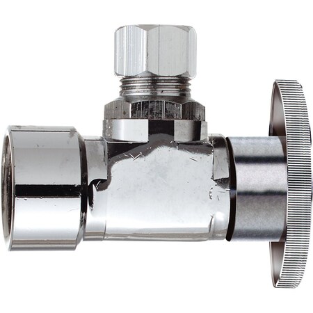 Do It Best 1/2'' FIP x 7/16'' OD or 1/2'' OD Quarter Turn Angle Valve DIB54PCLF
