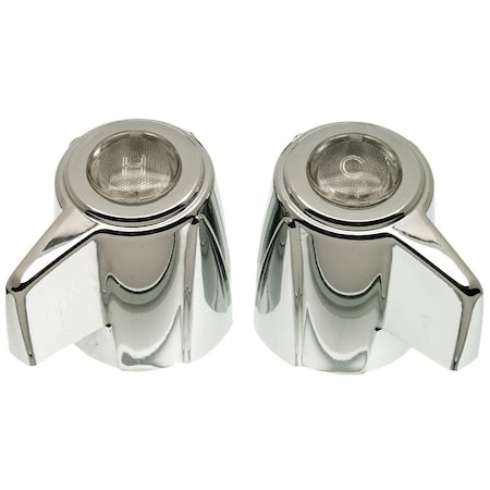 Danco Faucet Handle, Zinc, Chrome Plated, For Delux Two Handle Kitchen, Lavatory and Bath Faucets 88048