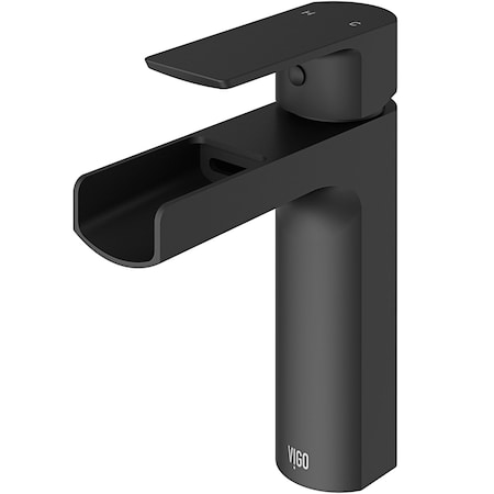 Vigo Ileana 7inH Single Hole Single-Handle Waterfall Bathroom Faucet in Matte Black VG01042MB