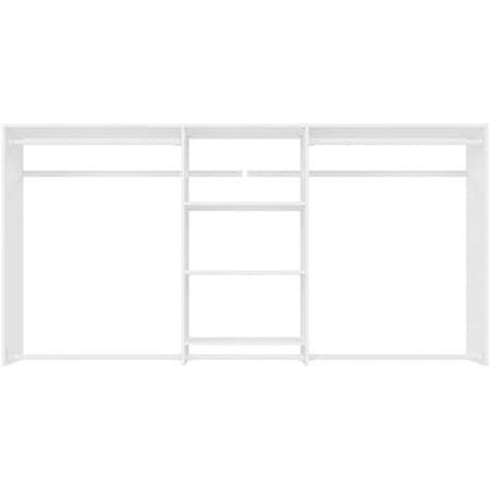 Easy Track 4ft-8ft W Enhanced Basic Hanging Closet Kit, White PH78-WH