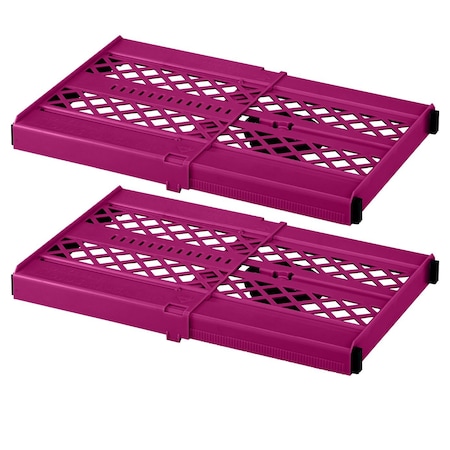 Lockermate Adjust-A-Shelf Locker Shelf, Extends to Fit Your Locker, Pink, 2-Pack 5024-FCH-2PK