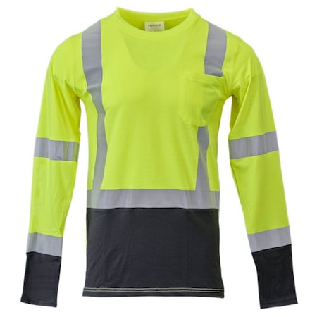 Jj Keller Hi-Vis Long Sleeve T-Shirt, ANSI Class 3, Moisture-Wicking, Reflective, 2X-Large 77790