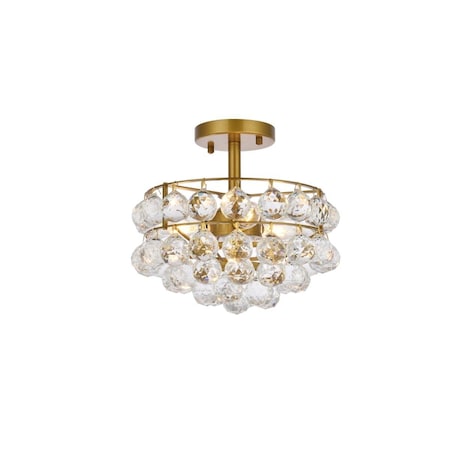 Lighting Business 12 in. Savannah Flush Mount in Brass LI2956474