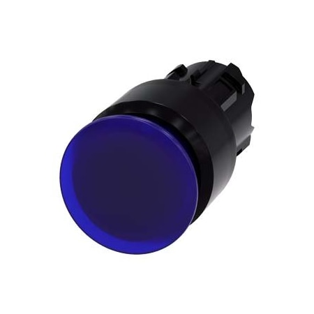 Siemens Illuminated mushroom pushbutton, 22 mm, round, plastic, blue, 30 mm 3SU1001-1AA50-0AA0