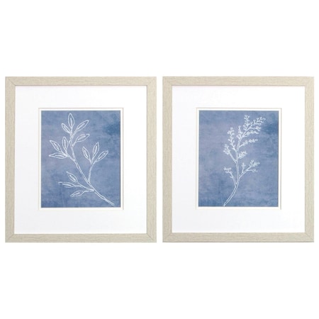 Homeroots Set Of Two Branch Sketch White Framed Wall Art, 2PK 476036