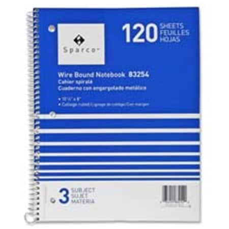 Sparco Notebooks Wirebound 5 Subject 10.50in.x8in. Wide Ruled 180SH SPR83252