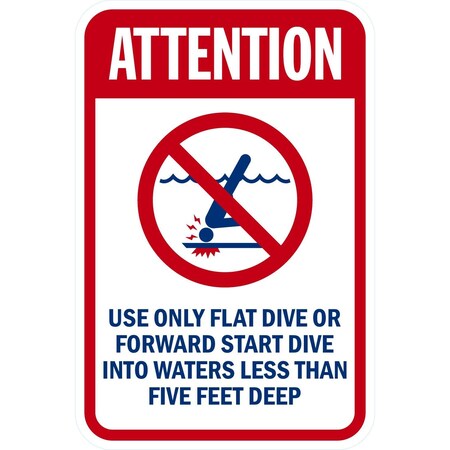 Lyle Attention, Only Flat Dive or Forward Start Dive into, 12x18, Diamond Grade, White G-2761-DG_12x18